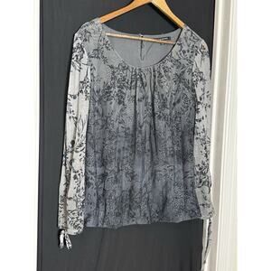 Zac & Rachel grey gray sheer Gauzy Blouse whimsigoth fairy y2k L‎